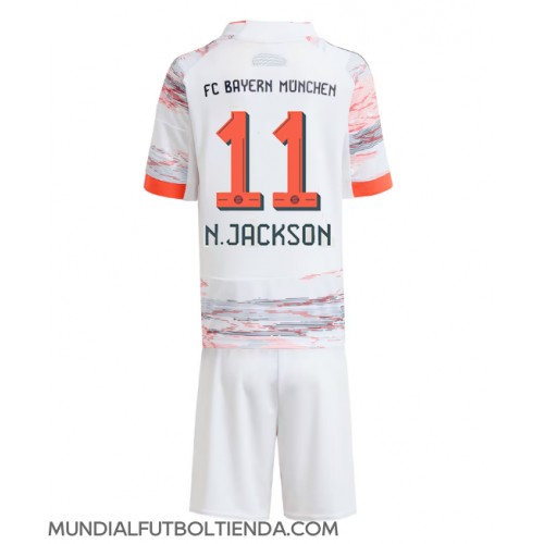 Camiseta Bayern Munich Nicolas Jackson #11 Segunda Equipación Replica 2025-26 para niños mangas cortas (+ Pantalones cortos)
